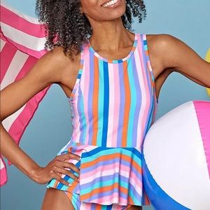 Matilda Jane Stripes Tankini Top size Large NWT